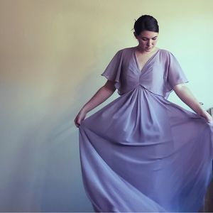 MORILEE Bridesmaid Lavendar Lilac Flutter Sleeve